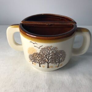 Rustic Ceramic Soup Bowl with Tree Motif